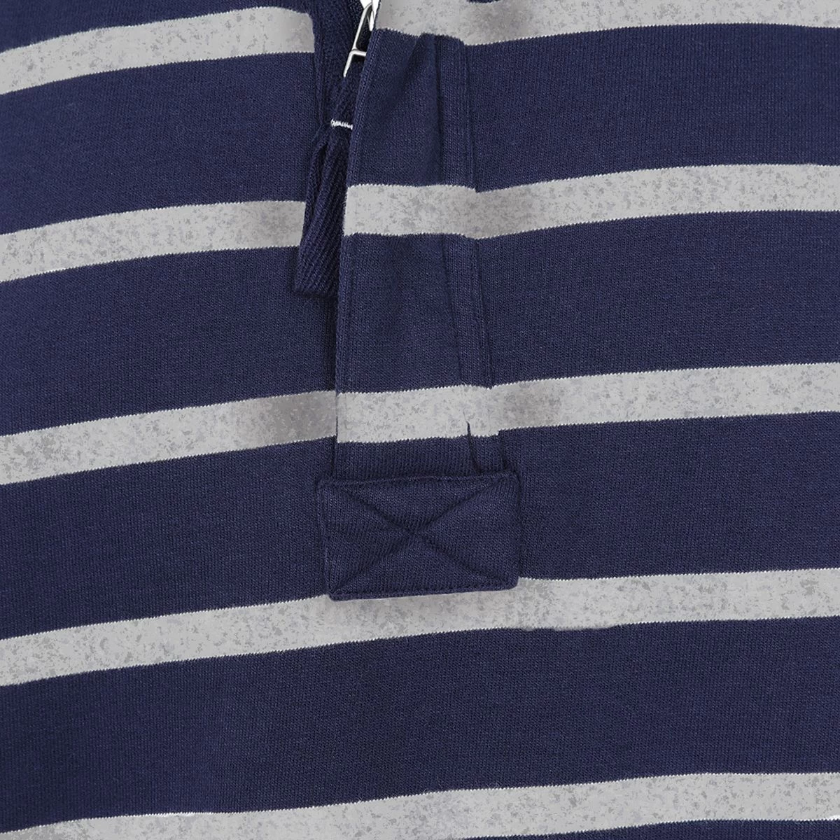 Lazy Jacks Men’s ¼ Zip Sweatshirt - Striped Grey Marl 2 Lazy Jacks Men’s ¼ Zip Sweatshirt - Striped Grey Marl - Image 2