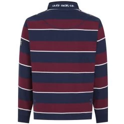 Lazy Jacks Men’s ¼ Zip Striped Sweatshirt - Currant -Fashionable Man 1 4 zip strped s shirt currant 3
