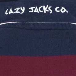Lazy Jacks Men’s ¼ Zip Striped Sweatshirt - Currant -Fashionable Man 1 4 zip strped s shirt currant 4
