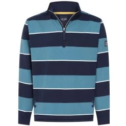 Lazy Jacks Men’s ¼ Zip Striped Sweatshirt - Teal 9 Lazy Jacks Men’s ¼ Zip Striped Sweatshirt - Teal -Fashionable Man 1 4 zip strped s shirt teal 1 1