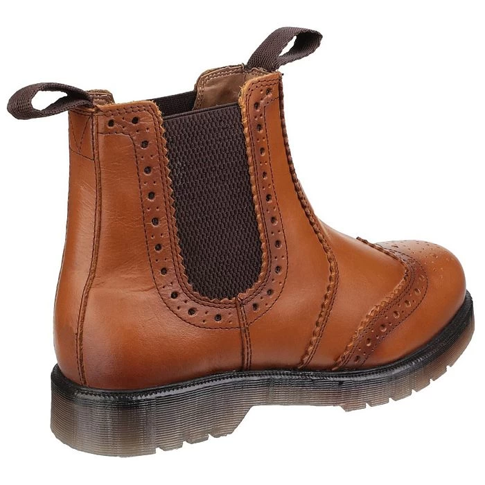 Amblers Unisex Dalby Brogue Dealer Boots – Tan 3 Amblers Unisex Dalby Brogue Dealer Boots – Tan - Image 3