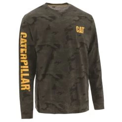 CAT Men’s Trademark Banner Long Sleeve T-Shirt – Night Camo