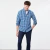 Joules Men’s Abbott Classic Fit Poplin Shirt – Blue/Yellow Check