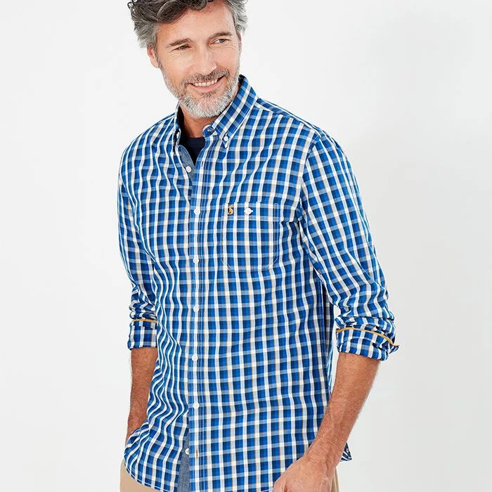 Joules Men’s Abbott Classic Fit Poplin Shirt – Blue/Yellow Check 3 Joules Men’s Abbott Classic Fit Poplin Shirt – Blue/Yellow Check - Image 3