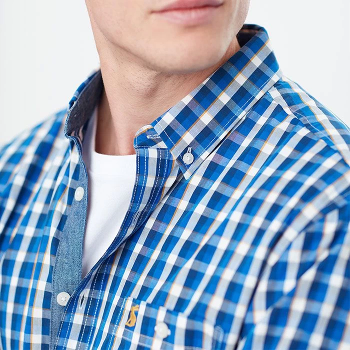 Joules Men’s Abbott Classic Fit Poplin Shirt – Blue/Yellow Check 8 Joules Men’s Abbott Classic Fit Poplin Shirt – Blue/Yellow Check - Image 8