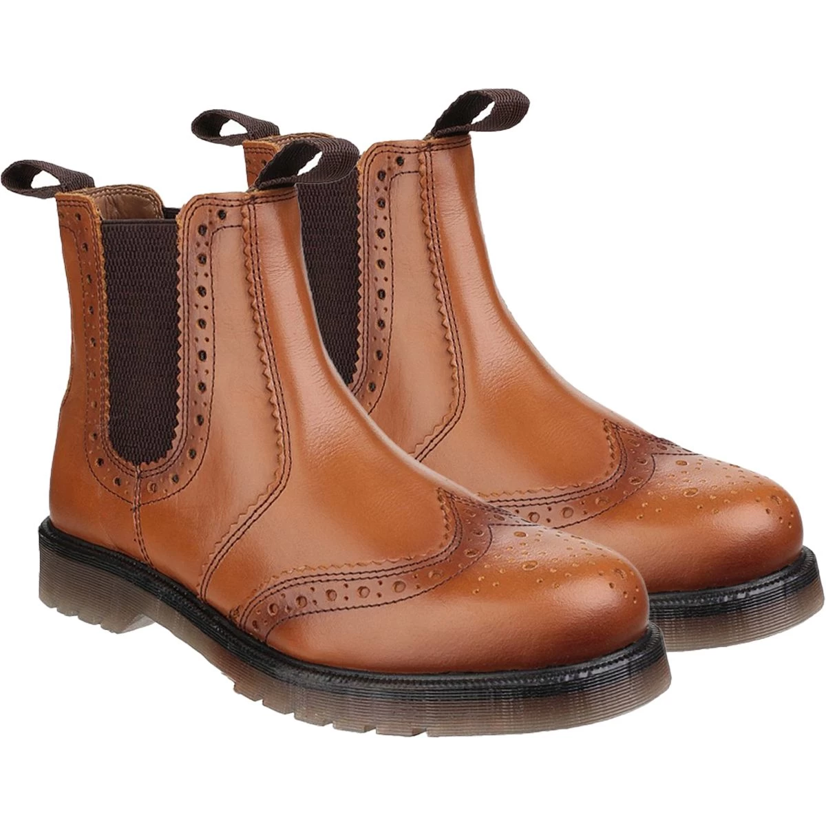 Amblers Unisex Dalby Brogue Dealer Boots – Tan 8 Amblers Unisex Dalby Brogue Dealer Boots – Tan - Image 8