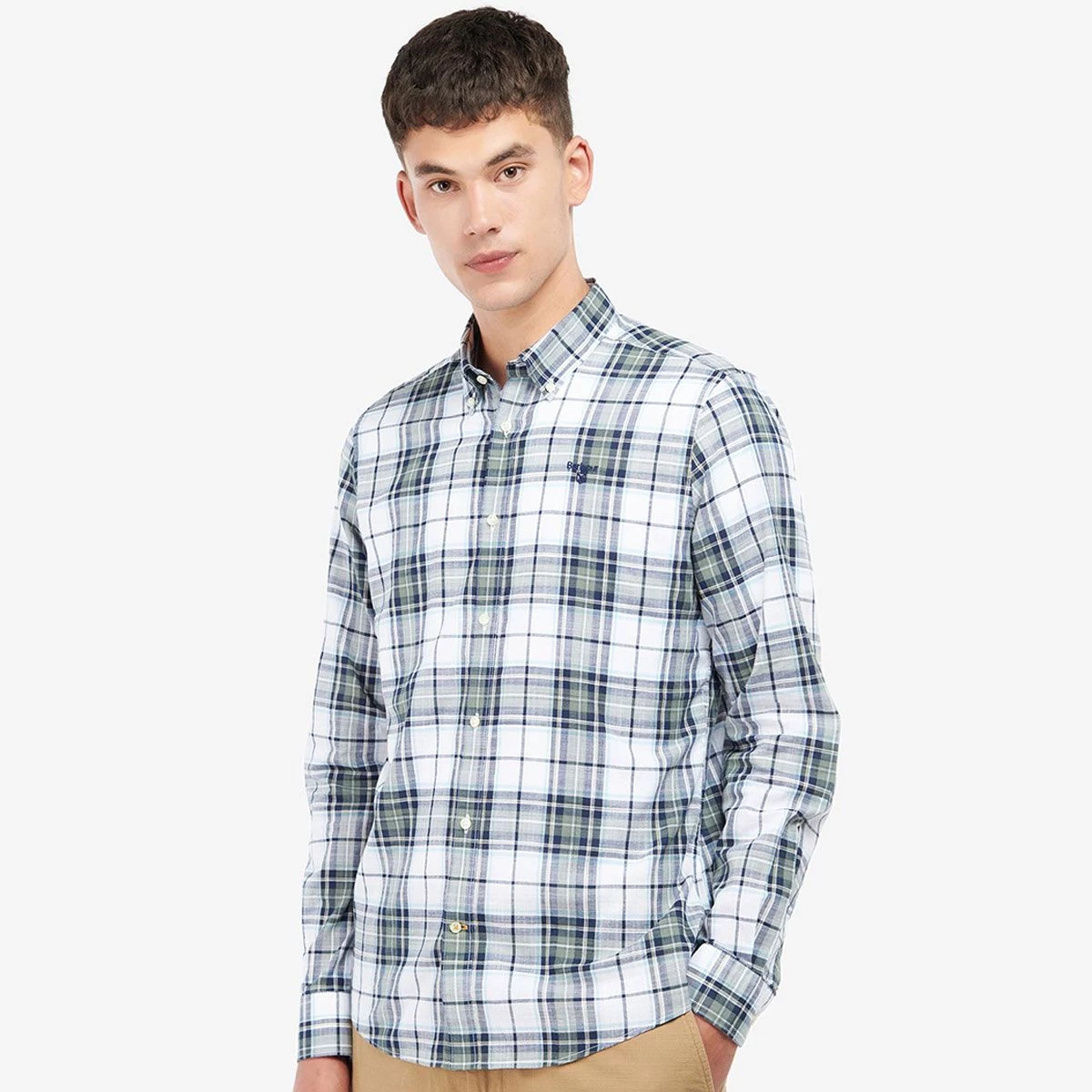 Barbour Men's Blakelow Tailored Long Sleeve Shirt - Agave Green 1 Barbour Men's Blakelow Tailored Long Sleeve Shirt - Agave Green