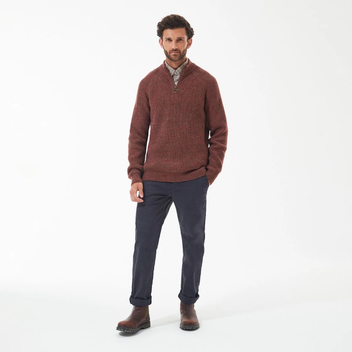 Barbour Men's Horseford Half Zip Sweatshirt - Cinnamon 3 Barbour Men's Horseford Half Zip Sweatshirt - Cinnamon - Image 3