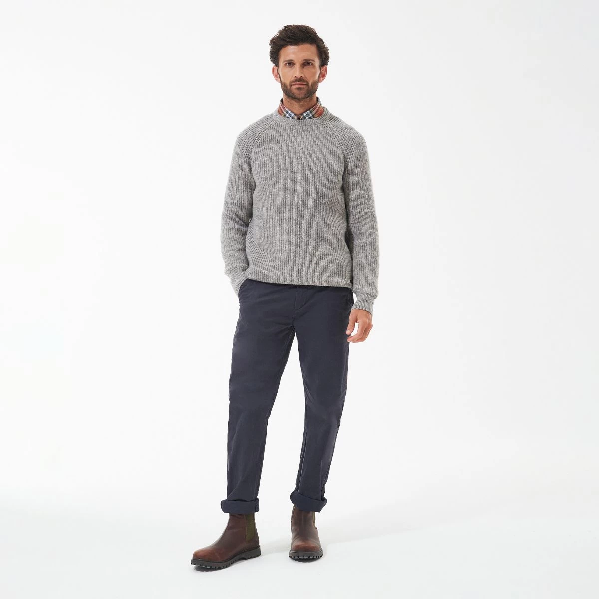 Barbour Men's Horseford Crew Neck Sweater - Stone 3 Barbour Men's Horseford Crew Neck Sweater - Stone - Image 3