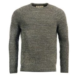 Barbour Horseford Crew Neck Sweater - Olive -Fashionable Man barbour horseford jumper olive 2