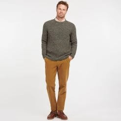 Barbour Horseford Crew Neck Sweater - Olive -Fashionable Man barbour horseford jumper olive 3 1