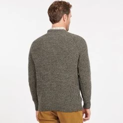 Barbour Horseford Crew Neck Sweater - Olive -Fashionable Man barbour horseford jumper olive 4