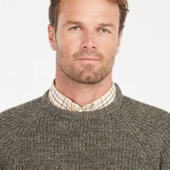 Barbour Horseford Crew Neck Sweater - Olive -Fashionable Man barbour horseford jumper olive 5