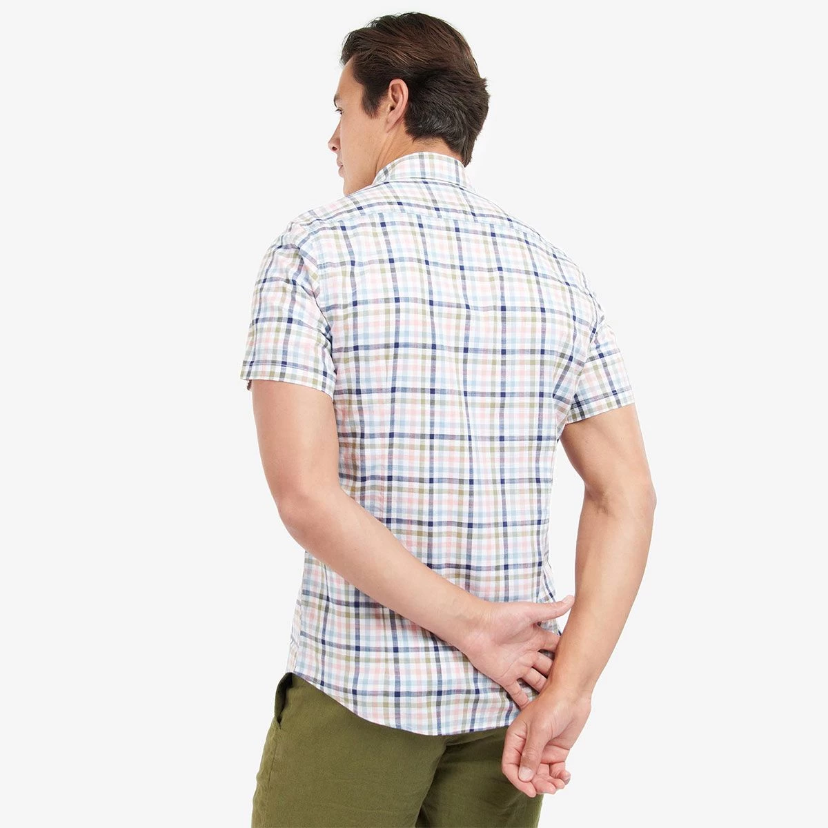 Barbour Men's Kinson Tailored Short Sleeve Shirt - Pink 2 Barbour Men's Kinson Tailored Short Sleeve Shirt - Pink - Image 2