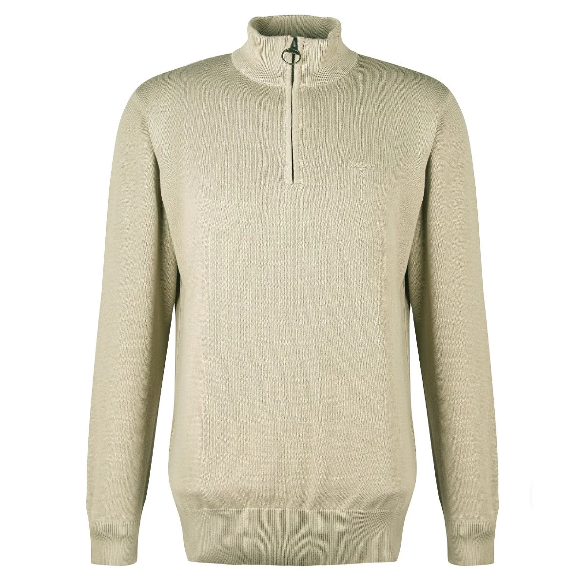 Barbour Men's Cotton Half Zip Sweater - Stone 3 Barbour Men's Cotton Half Zip Sweater - Stone - Image 3