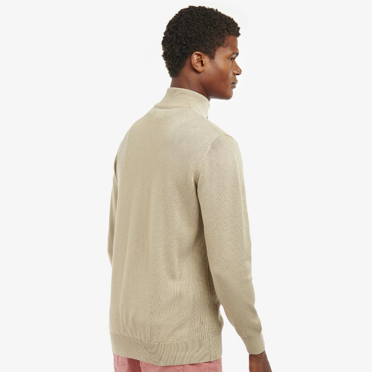 Barbour Men's Cotton Half Zip Sweater - Stone 5 Barbour Men's Cotton Half Zip Sweater - Stone - Image 5