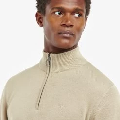 Barbour Men's Cotton Half Zip Sweater - Stone 13 Barbour Men's Cotton Half Zip Sweater - Stone -Fashionable Man barbour men s cotton half zip sweater stone 5