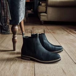 Barbour Men's Farsley Chelsea Boots – Black -Fashionable Man barbour men s farsley chelsea boots black new