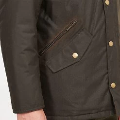 Barbour Men’s Prestbury Wax Jacket – Olive -Fashionable Man barbour men s prestbury wax jacket olive 2