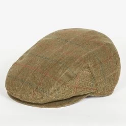 Barbour Moorhen Waterproof Flat Cap - Olive/Brown