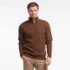 Barbour Men’s Nelson Essential Half Zip Jumper – Dark Sand