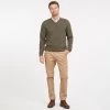Barbour Men’s Nelson Essential V Neck Jumper - Seaweed