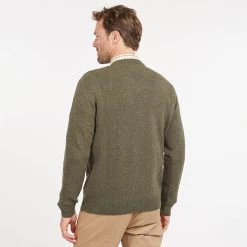Barbour Men’s Nelson Essential V Neck Jumper - Seaweed 9 Barbour Men’s Nelson Essential V Neck Jumper - Seaweed -Fashionable Man barbour nelson essential jumper olive 4