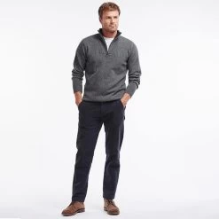 Barbour Men’s Nelson Essential Half Zip Jumper - Grey