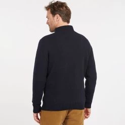 Barbour Men’s Nelson Essential Half Zip Jumper - Navy -Fashionable Man barbour nelson half zip navy 4