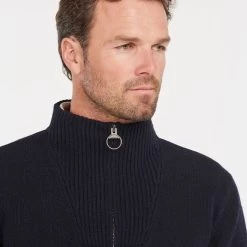Barbour Men’s Nelson Essential Half Zip Jumper - Navy -Fashionable Man barbour nelson half zip navy 5