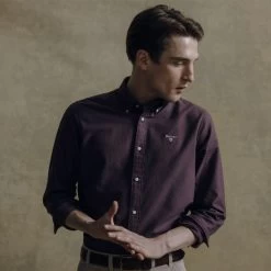 Barbour Men's Oxtown Tailored Shirt - Fig -Fashionable Man barbour oxtown tlrd shirt fig 2