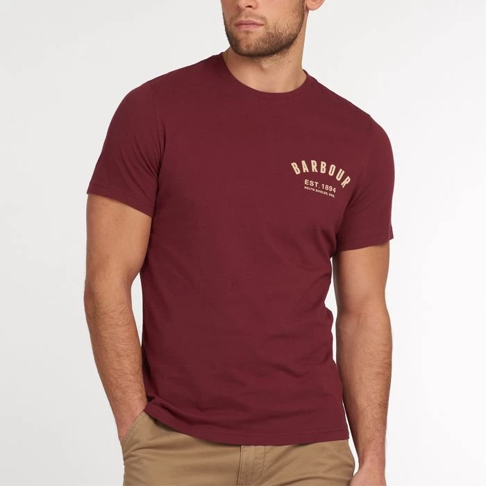 Barbour Men's Preppy T-Shirt - Ruby 1 Barbour Men's Preppy T-Shirt - Ruby