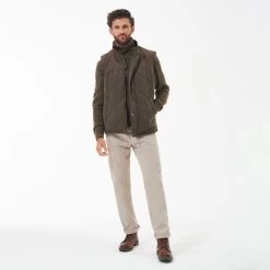 Barbour Men's Rennison Quilted Gilet - Dark Olive -Fashionable Man barbour rennison gilet dk olive 3