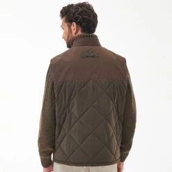 Barbour Men's Rennison Quilted Gilet - Dark Olive -Fashionable Man barbour rennison gilet dk olive 4