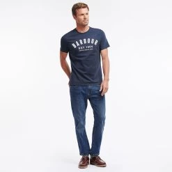 Barbour Men’s Ridge Logo Tee – Navy -Fashionable Man barbour ridge logo tee navy 2
