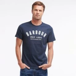 Barbour Men’s Ridge Logo Tee – Navy -Fashionable Man barbour ridge logo tee navy 3 1