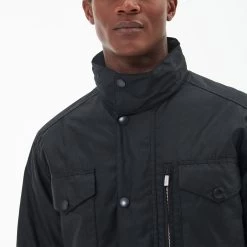 Barbour Men's Sapper Wax Jacket - Black -Fashionable Man barbour sapper wax jacket black 5