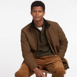 Barbour Men’s Shoveler Quilted Jacket – Dark Sand -Fashionable Man barbour shoveler quilt dk sand 1