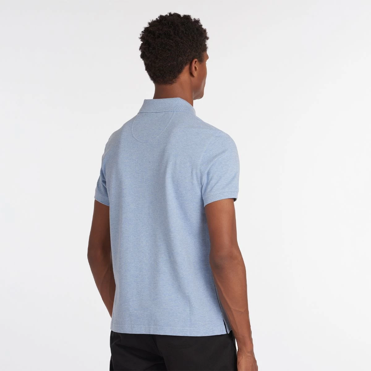 Barbour Men's Tartan Pique Polo - Sky Marl 5 Barbour Men's Tartan Pique Polo - Sky Marl - Image 5