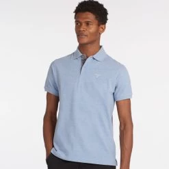 Barbour Men's Tartan Pique Polo - Sky Marl 13 Barbour Men's Tartan Pique Polo - Sky Marl -Fashionable Man barbour tartn ppolo sky mdrs 5 1