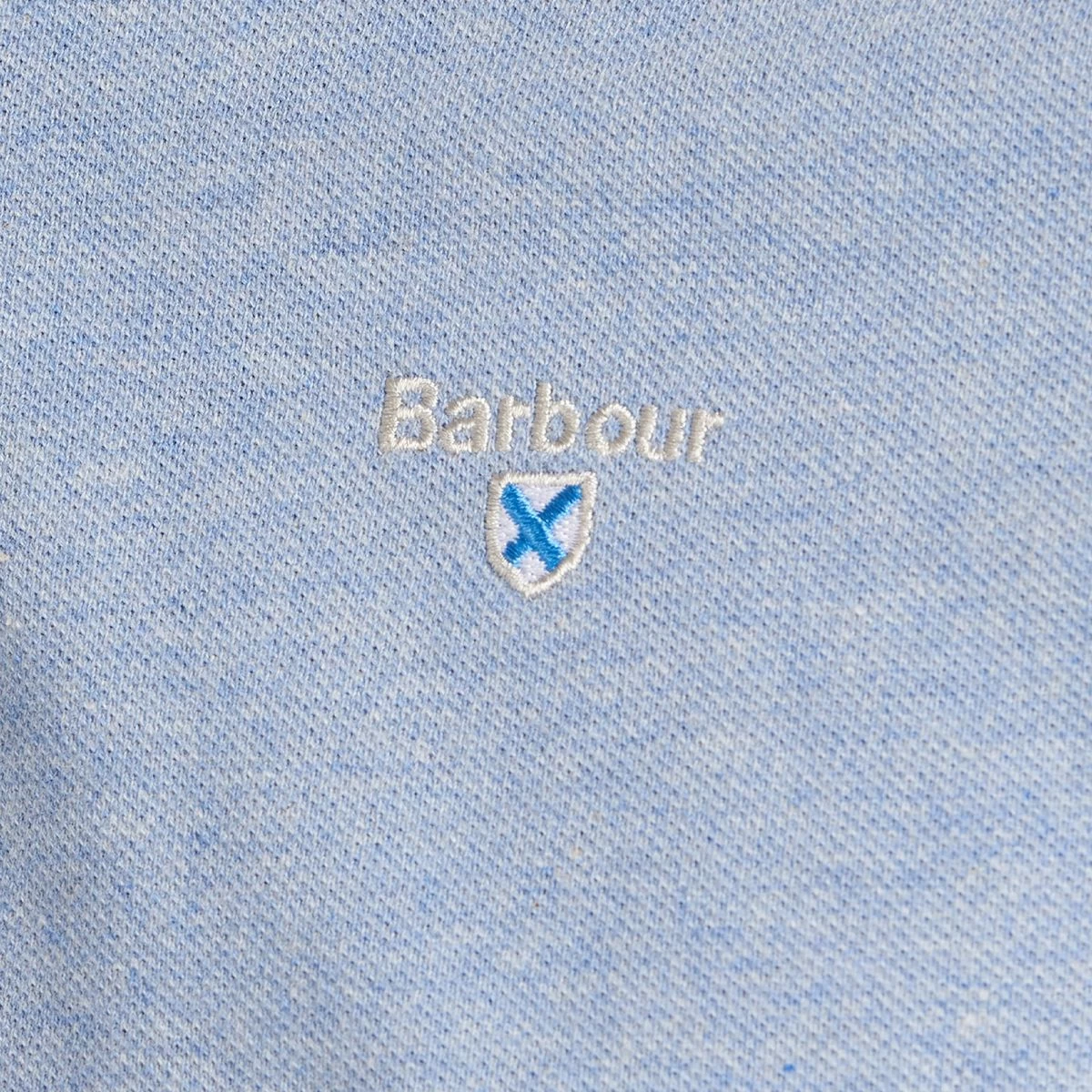Barbour Men's Tartan Pique Polo - Sky Marl 6 Barbour Men's Tartan Pique Polo - Sky Marl - Image 6