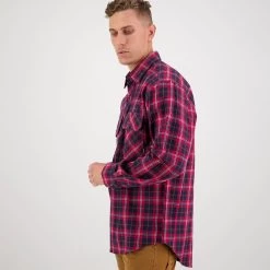 Swanndri Men's Barn Yarn Dye Shirt - Red 9 Swanndri Men's Barn Yarn Dye Shirt - Red -Fashionable Man barn yarn dye shirt red 3