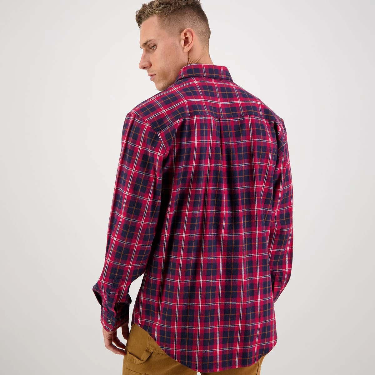 Swanndri Men's Barn Yarn Dye Shirt - Red 4 Swanndri Men's Barn Yarn Dye Shirt - Red - Image 4