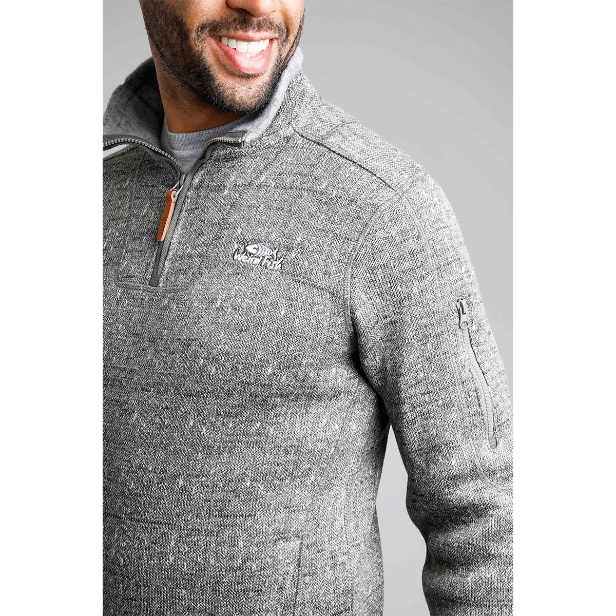 Weird Fish Men’s Beaufort ¼ Zip Fleece – Burnt Olive 4 Weird Fish Men’s Beaufort ¼ Zip Fleece – Burnt Olive - Image 4