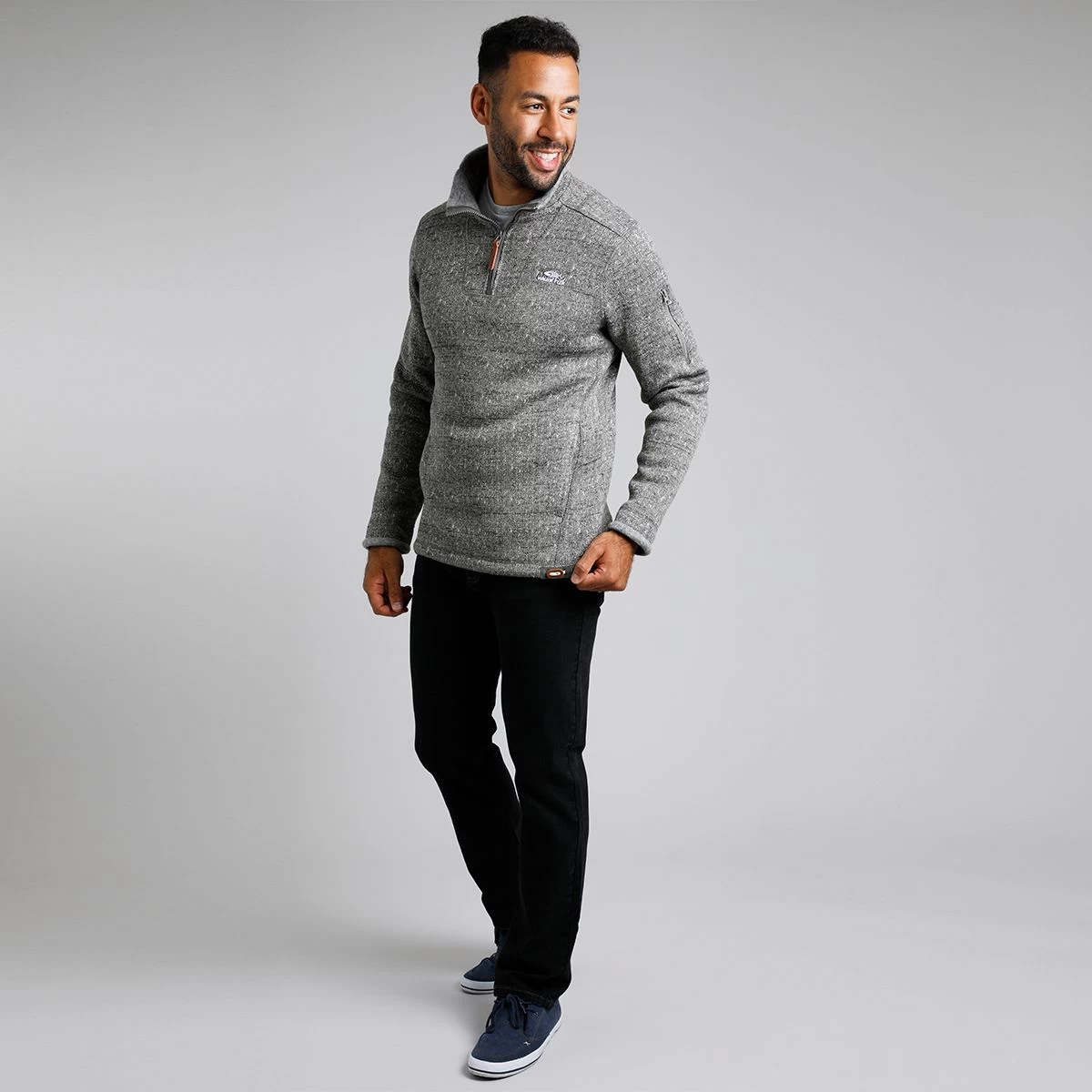 Weird Fish Men’s Beaufort ¼ Zip Fleece – Burnt Olive 3 Weird Fish Men’s Beaufort ¼ Zip Fleece – Burnt Olive - Image 3