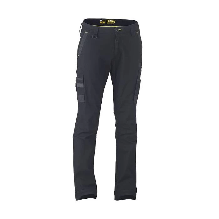 Bisley Workwear Men's Flex & Move Stretch Utility Cargo Trousers – Black - Image 3
