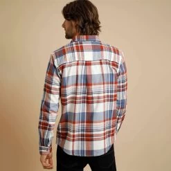 Weird Fish Men’s Broxton Herringbone Check Shirt – Mid Blue -Fashionable Man broxton ls chck shirt mid blue 2