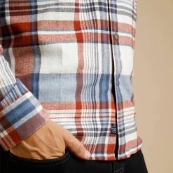 Weird Fish Men’s Broxton Herringbone Check Shirt – Mid Blue -Fashionable Man broxton ls chck shirt mid blue 5