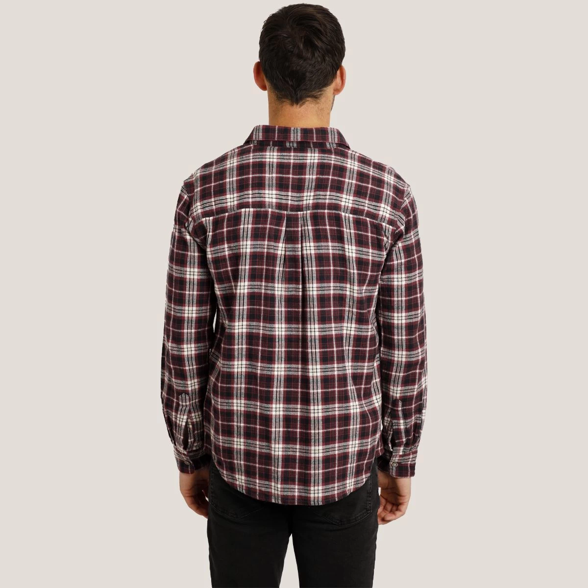 Weird Fish Men's Broxton Long Sleeved Check Shirt - Foxberry 5 Weird Fish Men's Broxton Long Sleeved Check Shirt - Foxberry - Image 5