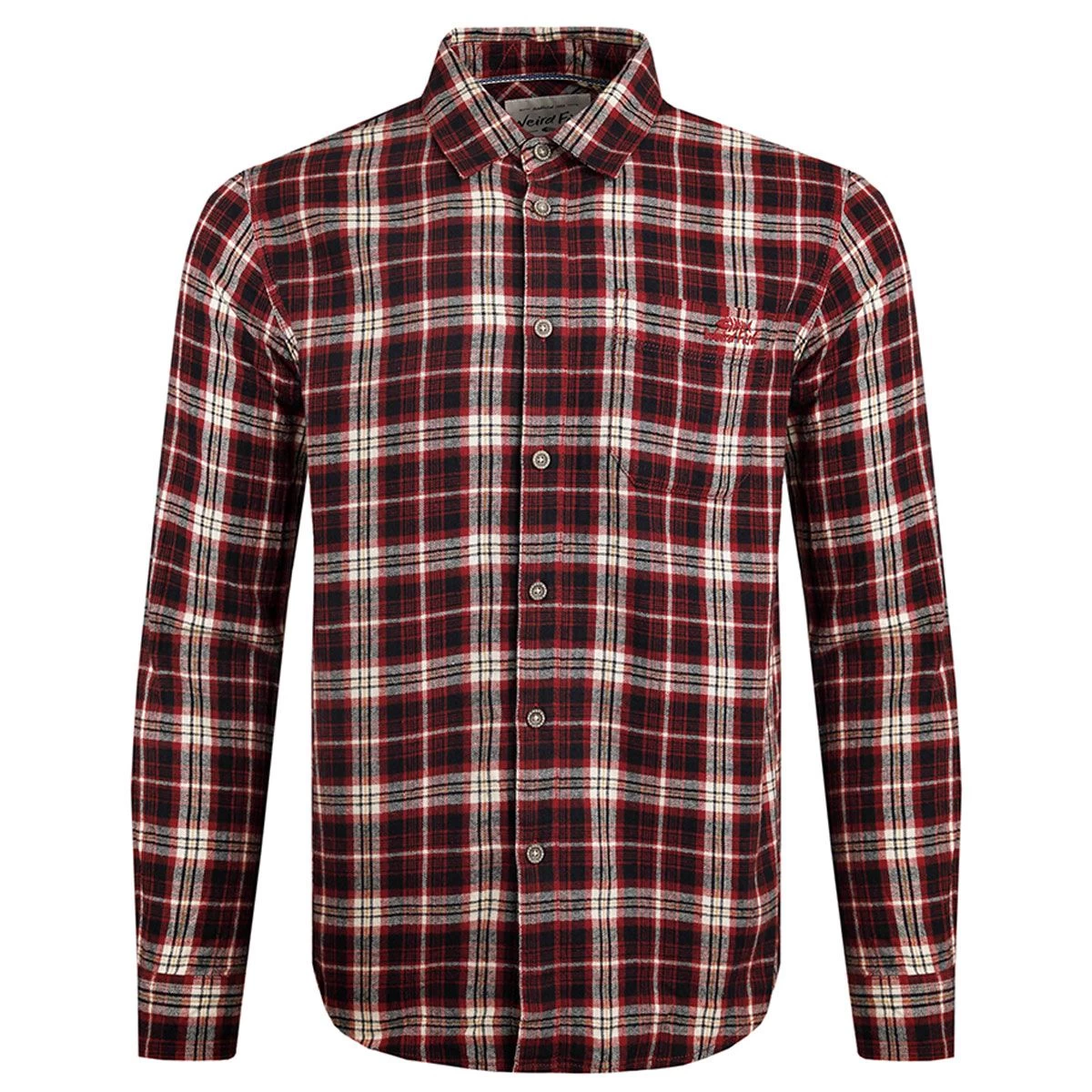 Weird Fish Men's Broxton Long Sleeved Check Shirt - Foxberry 2 Weird Fish Men's Broxton Long Sleeved Check Shirt - Foxberry - Image 2